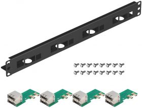 UCTRONICS for Raspberry Pi Rack with Micro HDMI Adapter Boards, 19" 1U Rack Mount Supports 1-4 Units of Raspberry Pi 4 Model B