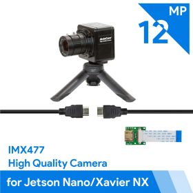 Arducam Complete High Quality Camera Bundle, 12.3MP 1/2.3 Inch IMX477 HQ Camera Module with 6mm CS-Mount Lens, Metal Enclosure, Tripod and HDMI Extension Adapter for Jetson Nano，Xavier NX