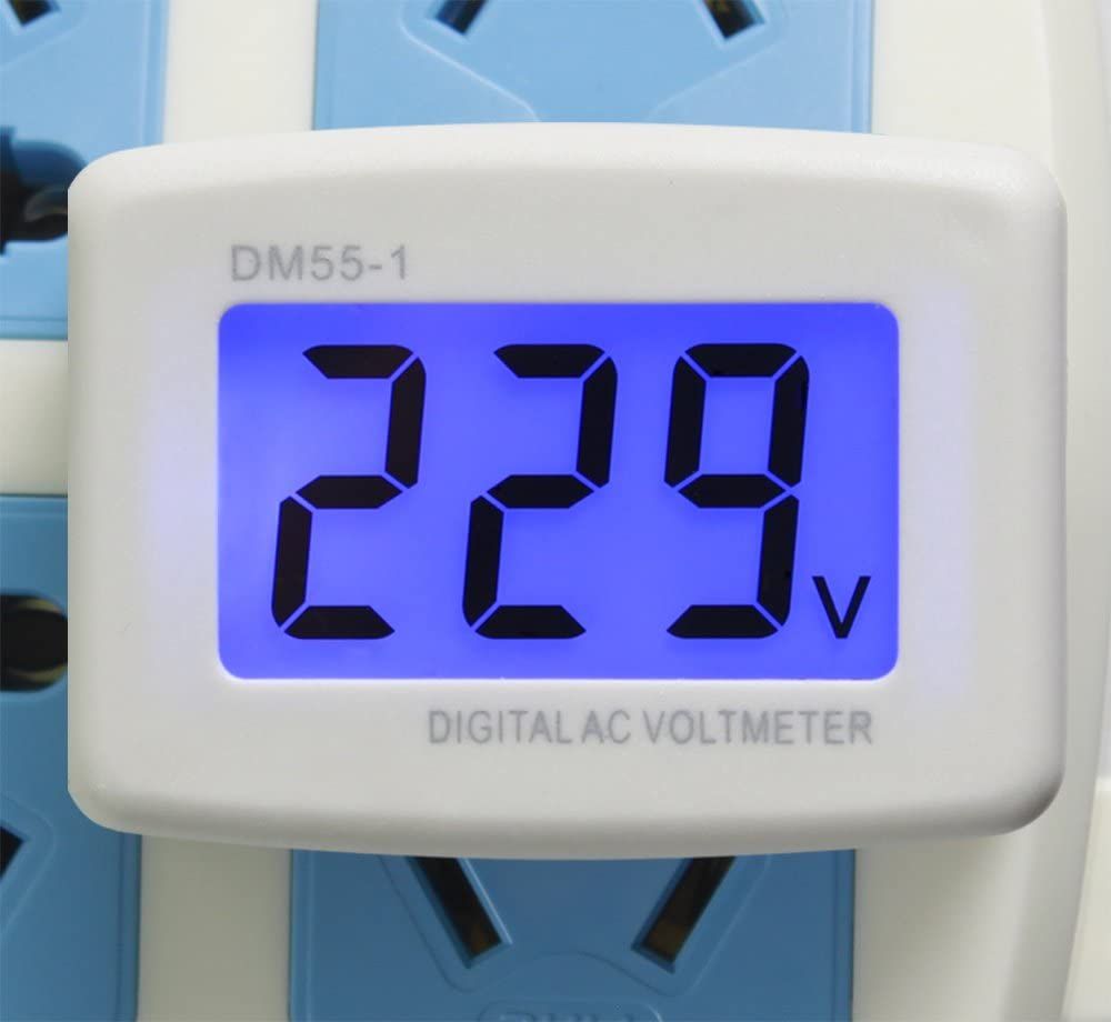DM55-1 Digital LCD Voltage Test Monitor US/EU Plug In Volt Meter AC 80-300V D8H8 