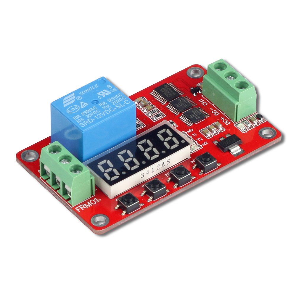 Multi-Function Trigger Relay Module,DC12V Delay Timer Sensor Timing on/Off Relay Module 0~60minutes 30A Load 250VAC/30VDC 
