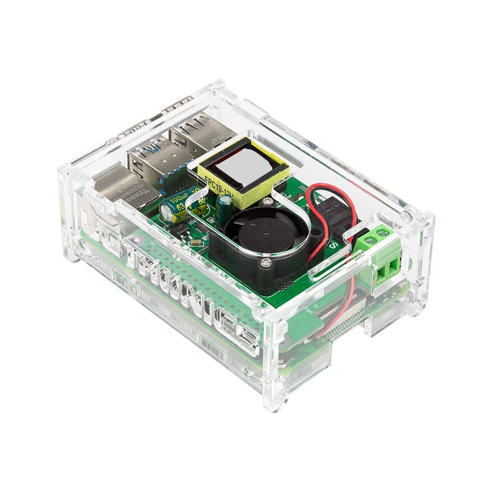 UCTRONICS PoE HAT for Raspberry Pi 4 with Case, 802.3at Power Over Ethernet  Expansion Board for Pi 4 B Board, with Cooling Fan