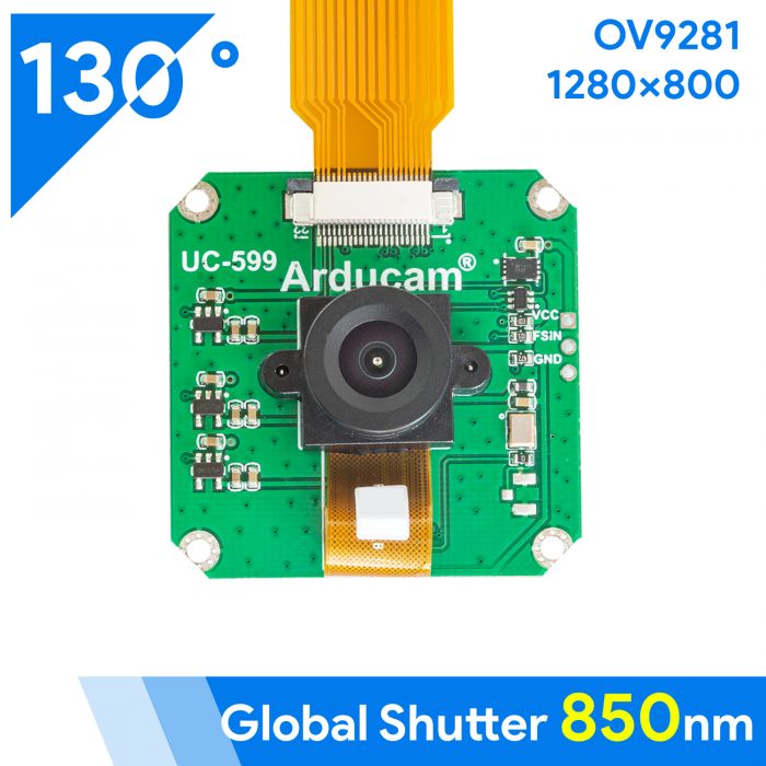 OV9281 MIPI 1MP Camera Board with M12 Mount Lens Arducam Monochrome Global Shutter Camera Module for Raspberry Pi 