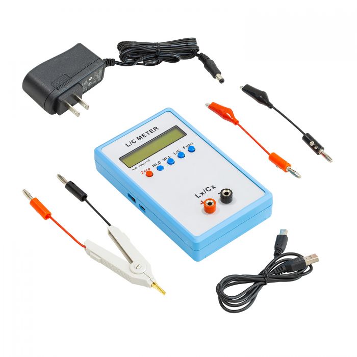 OSCAR WOODS Capacitance Meter,Digital LCD High Precision Inductance Table Tester LC Meter Frequency 1pF-100mF 1uH-100H LC100-A Test Clip