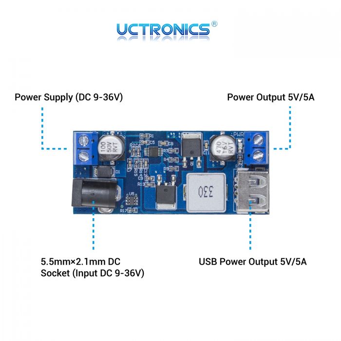 DC-DC Converter Module input 6V~32V to 5V~12V USB Step Down Power Output Adapter