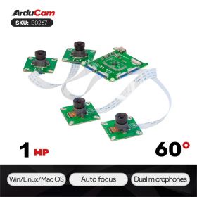 Arducam 1MP*4 Quadrascopic Monochrome Camera Bundle Kit for Raspberry Pi, Four OV9281 Global Shutter Camera Modules and Camarray Camera HAT