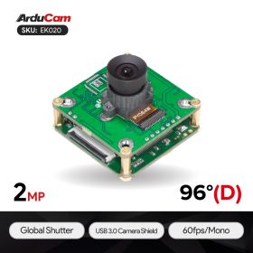Arducam 2MP OV2311 Monochrom Global Shutter USB3.0 Camera Evaluation Kit with M12 Lens