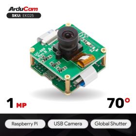 Arducam OV9281 1MP Global Shutter USB Camera Evaluation Kit - 1/4-inch Monochrome M12 NoIR Camera Module with USB2 Camera Shield (Rev.E) for Raspberry Pi