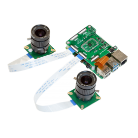 Arducam 12MP*2 Synchronized Stereo Camera Bundle Kit for Raspberry Pi, Two 12.3MP IMX477 Camera Modules with CS Lens and Camarray Stereo Camera HAT