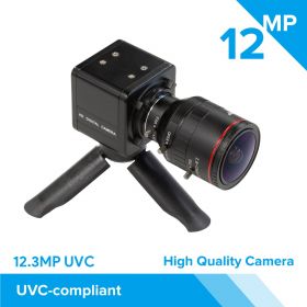 Arducam High Quality Complete USB Camera Bundle, 12MP 1/2.3 Inch 477P Camera Module with 2.8-12mm Varifocal Lens C20280M12, Metal Enclosure, Tripod and USB Cable