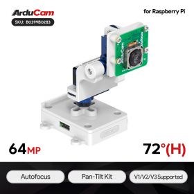 Arducam 64MP Camera and Pan-Tilt Kit for Raspberry Pi