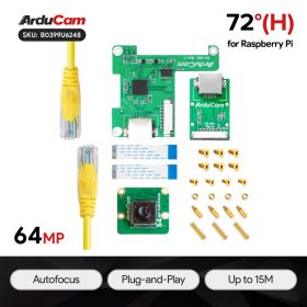 Arducam 64MP Camera and Cable Extension Kit for Raspberry Pi
