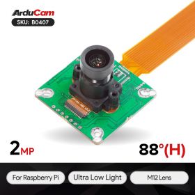 2MP IMX462 Color Ultra Low Light STARVIS HDR Camera Module with M12 Lens for Raspberry Pi