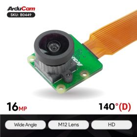 16MP IMX519 Camera Module with M12 Lens, Wide Angle Color Rolling shutter for Raspberry Pi and OpenHD