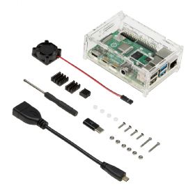 UCTRONICS Clear Case for Raspberry Pi 4 Model B, Pi 4B Acrylic Case with Cooling Fan and Heatsinks