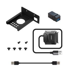 UCTRONICS SSD Mounting Plate for Raspberry Pi 1U Rackmount, Compatible with All 2.5” SSD, with SATA Cable, USB Cable and USB Keystone Jack