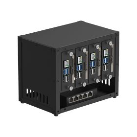 UCTRONICS Upgraded Complete Enclosure for Raspberry Pi Cluster, Compatible with Pi 4B, 3B+/3B, and Other B Model, House Up to 4 2.5" SSD, Support PoE /PoE + HAT and Switch, 2 Cooling Fans