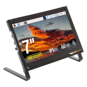 UCTRONICS 7 Inch IPS Touchscreen for Raspberry Pi with Prop Stand, 1024×600 Capacitive HDMI LCD Monitor Portable Display for Raspberry Pi 4, 3 B+, Windows 10 8 7, Free Driver