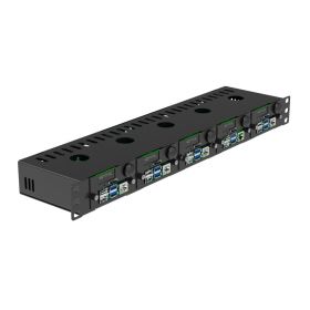 UCTRONICS Complete Ultimate Raspberry Pi Rack Mount Enclosure with PoE Functionality, Front Removable 19" 1U Rack Mount with Thumbscrews, Supports Up to 5 RPis
