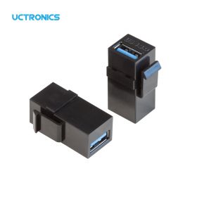 UCTRONICS USB 3.0 Keystone Jack Inserts, 4-Pack Female to Female Insert Connector Adapter for Keystone Mounting Plate and Mac Mini Rack, Black