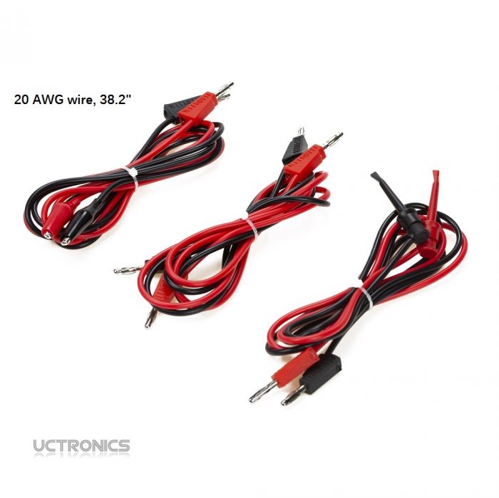 2pc/pair 1m Banana Plug to Alligator Clip Lab Multimeter Test Lead Cable T9s7 for sale online 
