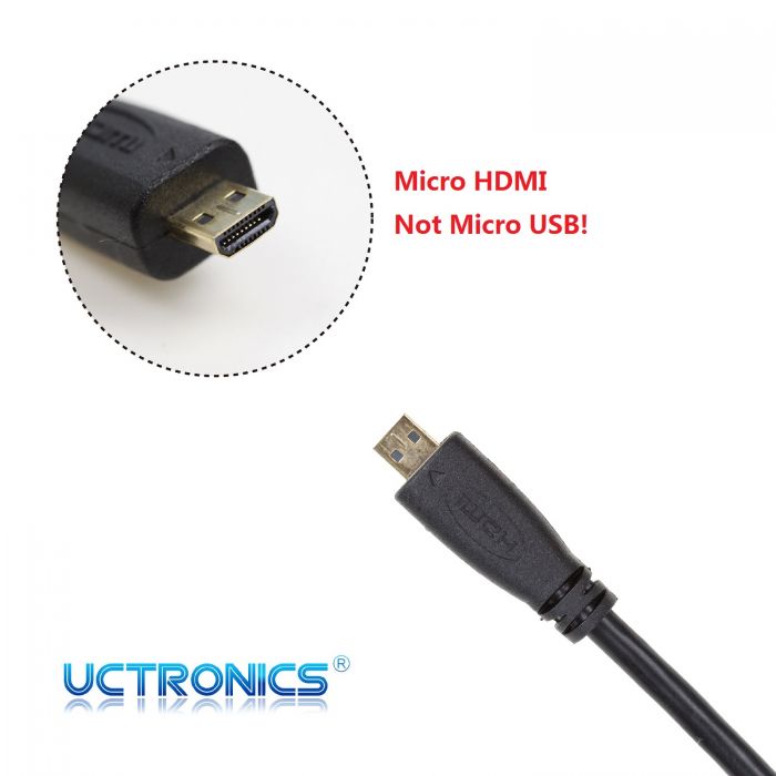Vis stedet Bugt Grønthandler UCTRONICS Micro HDMI to HDMI Cable for Raspberry Pi 4 B, 6 Inch Micro-HDMI  Male