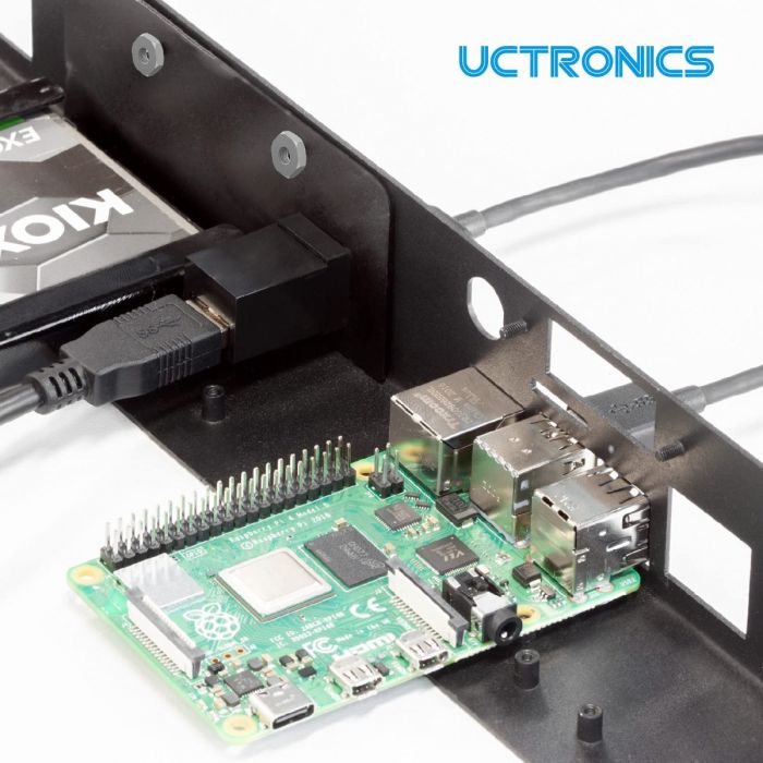 UCTRONICS SSD Mounting for Pi 1U Rackmount, Compatible with All 2.5” SSD, with SATA Cable, USB Cable and USB Keystone Jack