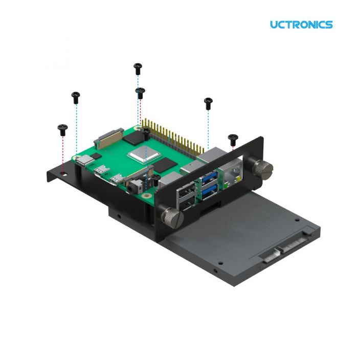UCTRONICS 19" 1U Raspberry Pi Rackmount, SSD for 2.5" Hold Up to 5